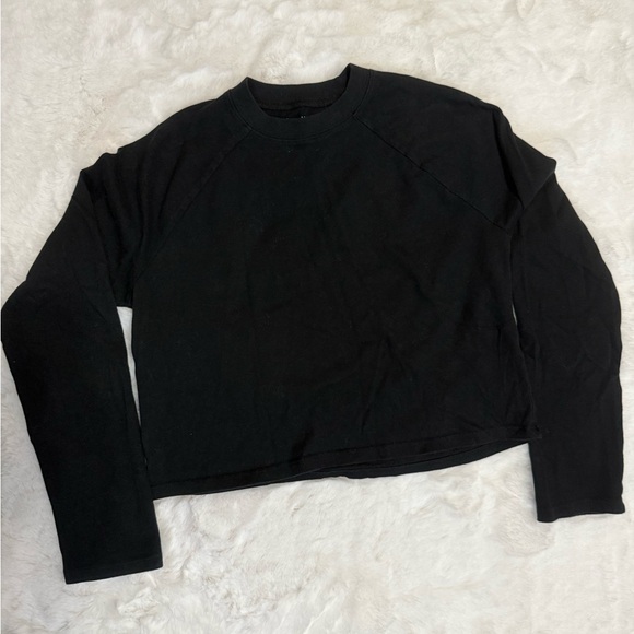 Abercrombie & Fitch Black Cropped Long Sleeve Top - Picture 1 of 2